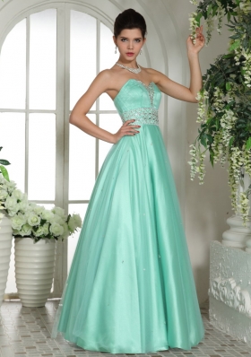Apple Green Sweetheart Beaded and Rhinestones  Prom Dress For Custom Made