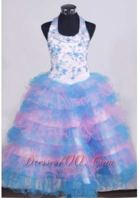 Beading and Appliques For Little Girl Pageant Dresses With Ruffled Layers  Pageant Dresses