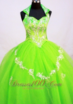 Fashionable Little Girl Pageant Dresses With Halter Top and Spring Green  Pageant Dresses