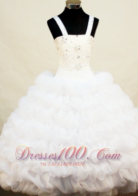 Beautiful and White For Little Girl Pageant Dresses With Ruffled Layers  Pageant Dresses