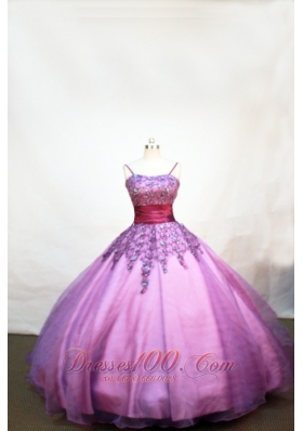 Lovely Purple Little Girl Pageant Dresses With Appliques and Straps  Pageant Dresses