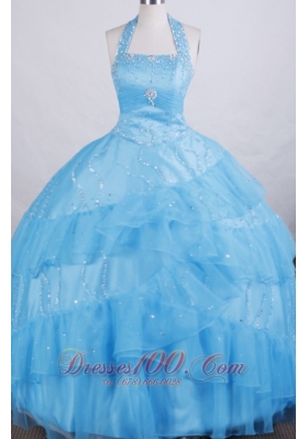Exclusive Little Girl Pageant Dress A-line Halter top neck Floor-length  Pageant Dresses