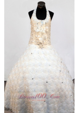 Luxurious Ball Gown Halter Little Girl Pageant Dress For 2013 Floor-length  Pageant Dresses
