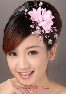 Pink Organza Imitation Pearls Special Occasion Fascinators