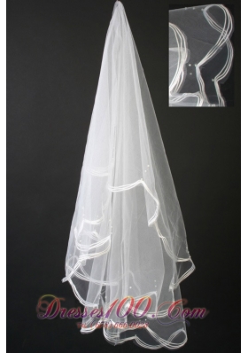 Fully Handmade Pearl Organza Bridal Veils