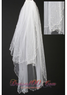 Organza Pearl Trim Edge Wedding / Bridal Veils