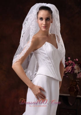 Two-tier With Embroidery Tulle Graceful Wedding Veils
