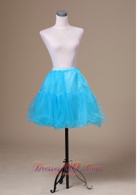 Aqua Blue Mini-length Custom Made Petticoat