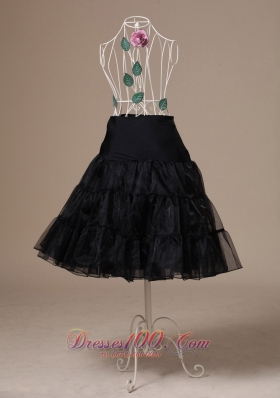 Brand New Black Organza Tea-length Wedding Petticoat