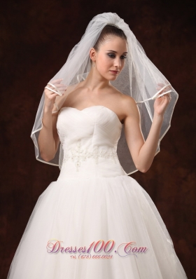 2 Layers Elbow Length Beautiful Wedding Veil