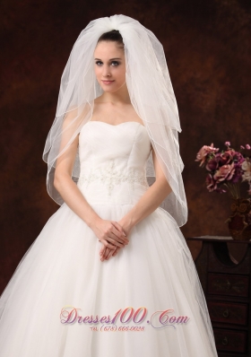 Beautiful Organza and Three-tier Veil For Wedding