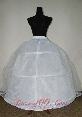 White Tulle And Organza Floor-length Petticoat For Ball Gowns