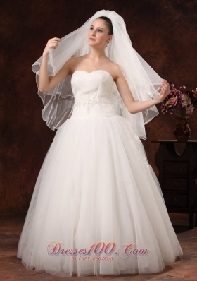Inspired Layer Ribbon Edge Organza Bridal Veils