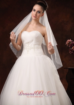 Tulle Ribbon Ribbon Edge Edge Bridal Veils For Wedding