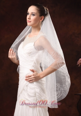 Fairy Embroidery Organza Wedding Veil