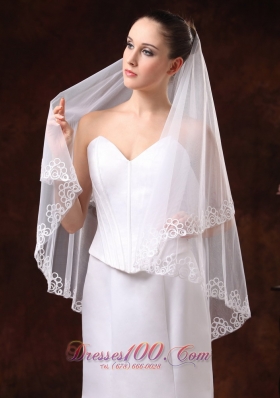 Perfect Applique Edge Organza Wedding Veil
