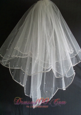 Little Pearl Decorate Tulle Wedding Veils