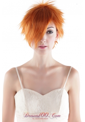 Super Hot Orange Short High Quality Synthetic Hair Wig