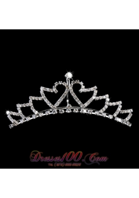 Simple Alloy With Rhinestone Flower Girl Tiara