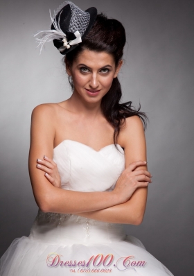 Black Headpieces Net Yarn Bridal Hat Headpieces