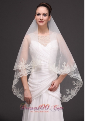 Lace Tulle Discount Bridal Veils For Wedding