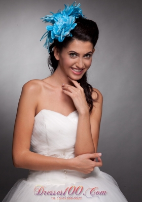 Blue Taffeta Hand Made Flowers Headpieces