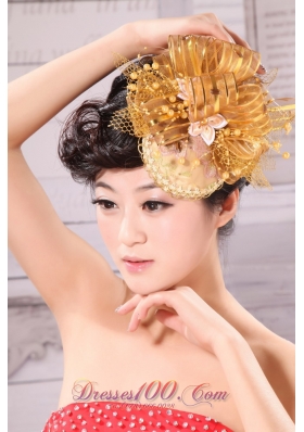 Dream Princess Sweet Gold Tulle Bride Headdress