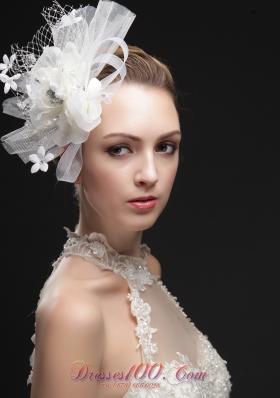 Luxurious Net Women 's Fascinators With Hand Made Flowers And Ribbons