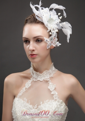 Artistic Feather Fascinators With Crystal Adorned Flower
