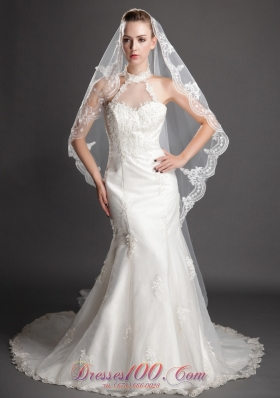 Royal Discount Tulle Bridal Veils With Lace