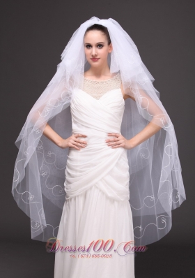 Embroidery With Tulle Bridal Veil On Sale