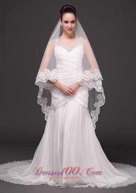 Lace Appliques Tulle Graceful Wedding Veil