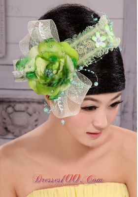 Green And Fresh Small Laurie Flowers Beading Fascinators For Party