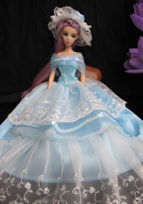Fashion Handmade Barbie Princess Dress With Sequins Made to Fit the Barbie Doll