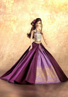 New Fashion Princess Purple Dress Gown for Barbie Doll