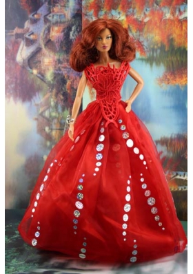 The Most Amazing Red Dress with Sequins Made To Fit The Barbie Doll