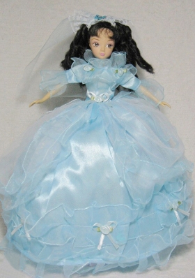 Sweet Blue Gown With 3/4 Length Sleeves For Barbie Doll