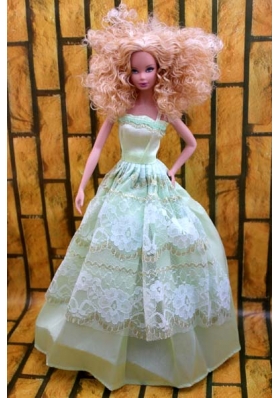 Cute Yellow Green Party Dress Made To Fit the Barbie Doll