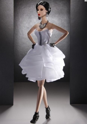 New Fashion Holiday Dress White Organza for Barbie Doll