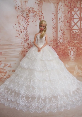 Exquisite Wedding Dress To Barbie Doll Dress With Lace