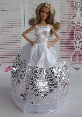 Ball Gown Party Clothes Sequins Barbie Doll Dress