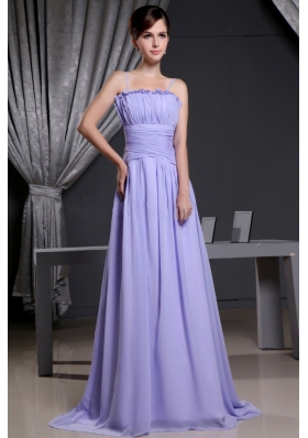 Straps Lilac For Custom Made Prom Dress With Chiffon