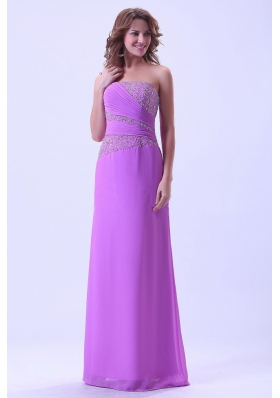 Lavender Prom Dress With Beaded Chiffon