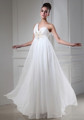One Shoulder 2013 Prom Dress With Beaded Empire For Custom Made