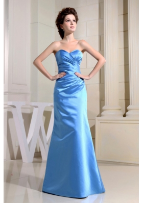 Blue Sweetheart and Ruch For Simple Custom Made Bridesmaid Dresses