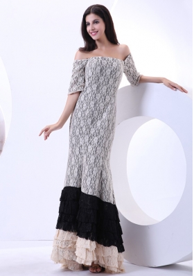 Beautiful Lace Off The Shoulder Floor-length Colorful 2013 Prom Dress