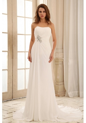 2013 Simple Empire Princess Wedding Dress With Beading and Ruch In Outdoor