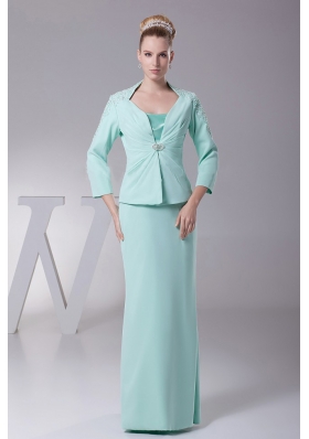 Apple Green Chiffon Mother Of The Bride Dress New Style Custom Made