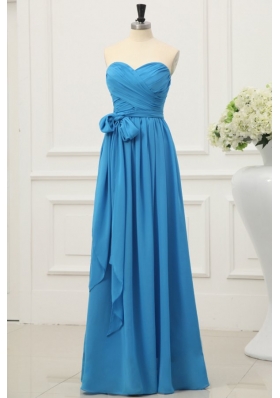 Simple Sweetheart Empire Prom Dress in Teal with Sash