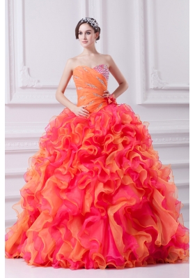 2014 Spring Beautiful Multi-color Sweetheart Beading and Ruching Quinceanera Dress